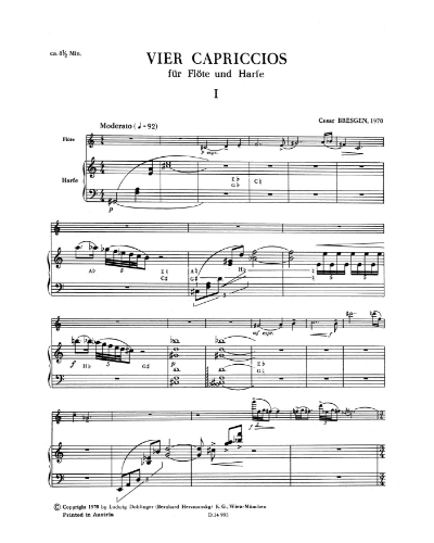 Four Capriccios — Cesar Bresgen