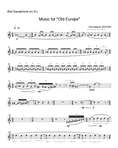 Music for Old Europe — Olli Virtaperko
