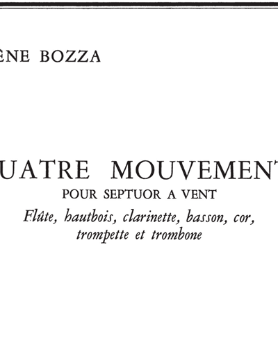 Quatre Mouvements — 欧仁·博扎