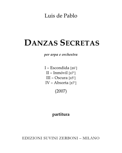 Danzas Secretas — Luis de Pablo