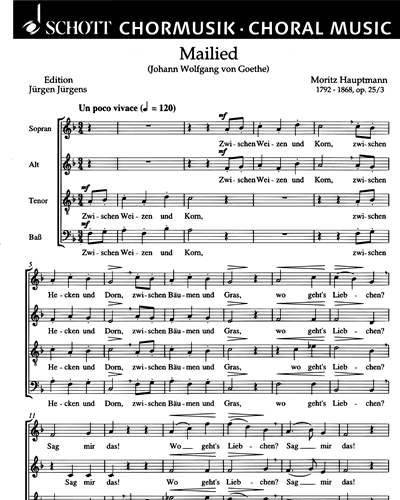 Sechs Goethe-Lieder — Moritz Hauptmann