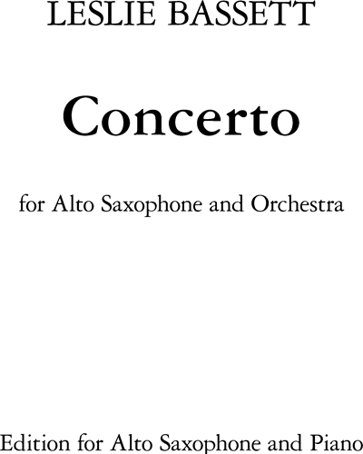 Concerto for Alto Sax. and Orchestra — Leslie Bassett