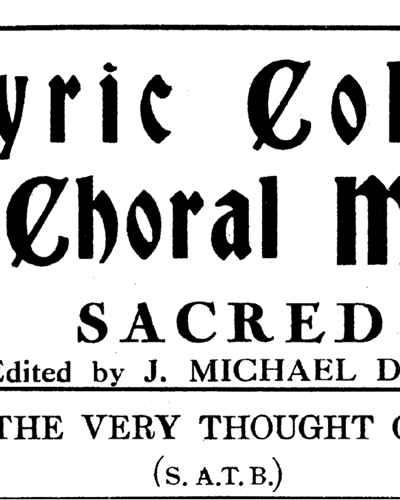 Jesu, the very thought of Thee — Eric Thiman