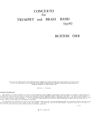 Trumpet Concerto — Buxton Orr