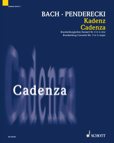 Cadenza for the Brandenburg Concerto No. 3 in G major — 彭德雷茨基