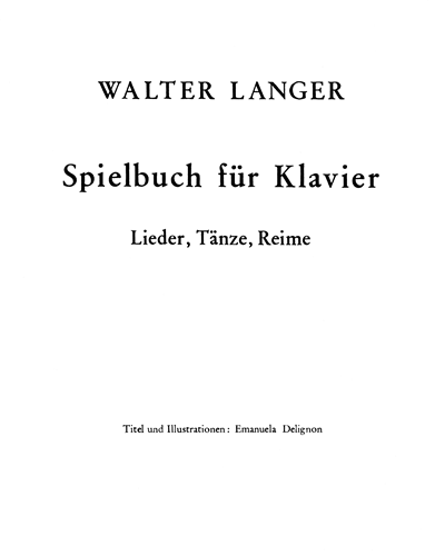 Spielbuch — Walter Langer