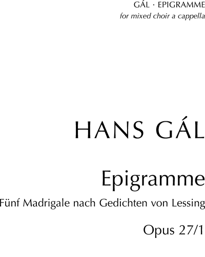Epigramme, op. 27/1 — Hans Gál