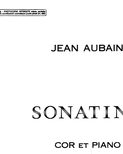 Sonatine — Jean Aubain