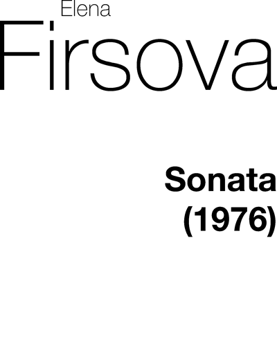 Sonata for Solo Clarinet — Elena Firsova