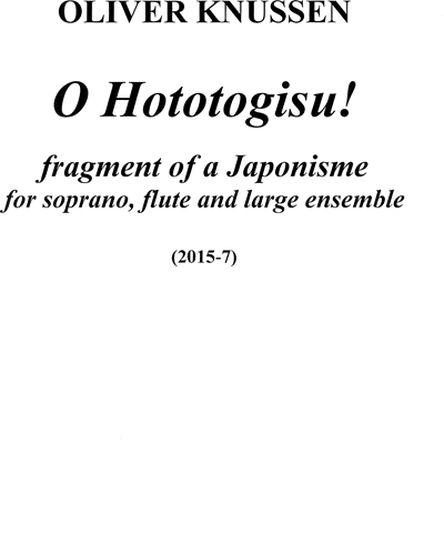 O Hototogisu! — 奥利弗·努森