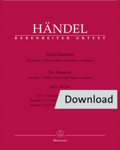 Sechs Sonaten für Oboe, Violine (Oboe) und Basso continuo — 亨德尔