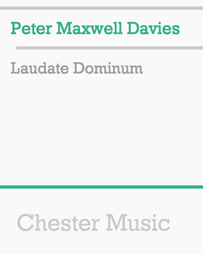 Laudate Dominum — 马克斯韦尔·戴维斯