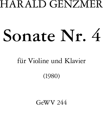 Sonata Nr. 4 (violin & piano) — 佚名