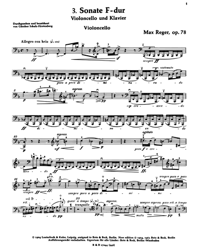 Sonata No. 3 in F major, op. 78 — Max Reger