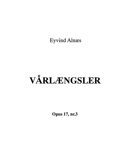 Vårlængsler — Eyvind Alnæs