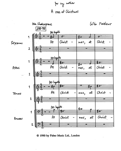 A Rose at Christmas — Colin Matthews