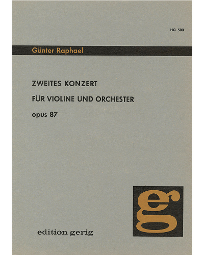 Violin Concerto, op. 87 No. 2 — Günter Raphael