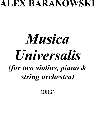 Musica Universalis — Alex Baranowski
