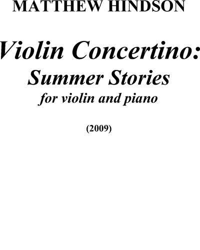 Violin Concertino 'Summer Stories' — Matthew Hindson
