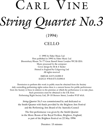 String Quartet No. 3 — 卡尔·维恩