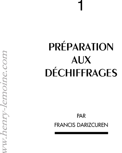 Préparation aux Déchiffrages — Francis Darizcuren