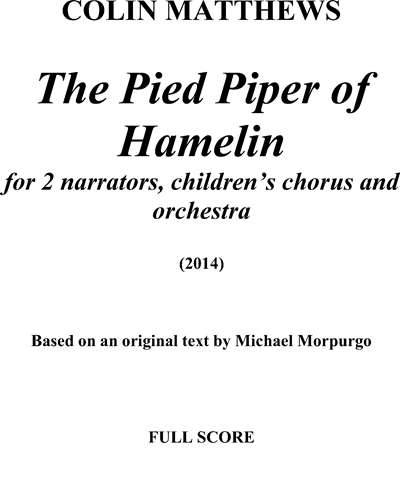 The Pied Piper of Hamelin — Colin Matthews