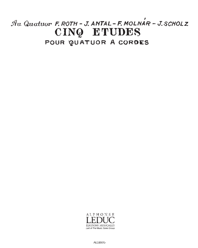 Five Études for String Quartet, op. 20 — László Lajtha