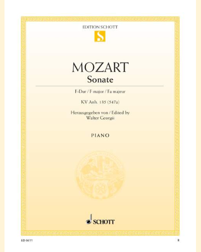 Sonata F major — Wolfgang Amadeus Mozart