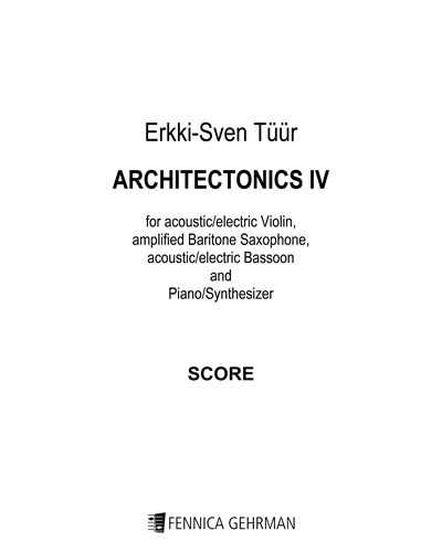 Architectonics IV — Erkki-Sven Tüür