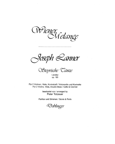 Steyrische Tänze, op. 165 — 约瑟夫·兰纳