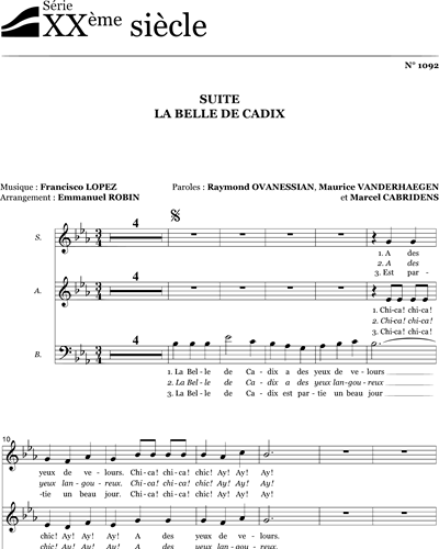 Suite La belle de Cadix- Choir — Francisco Lopez