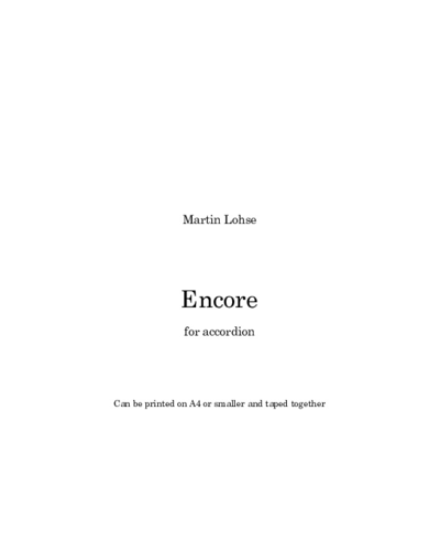 Encore — Martin Lohse