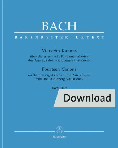 Fourteen Canons on the first eight notes of the Aria ground from the "Goldberg Variations" BWV 1087 — 巴赫