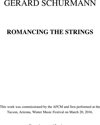 Romancing the Strings — Gerard Schurmann