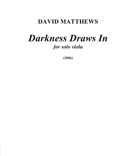 Darkness Draws In — David Matthews