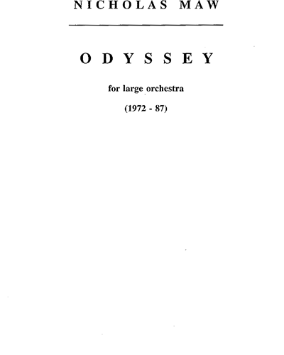 Odyssey — Nicholas Maw