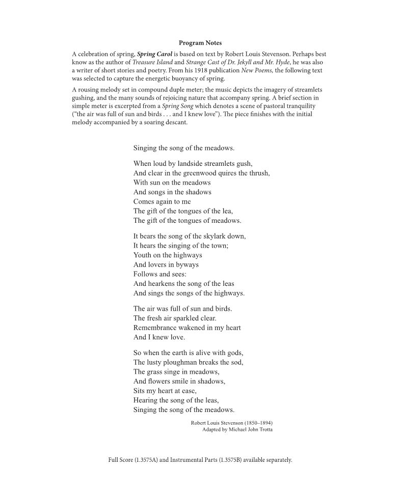 Spring Carol — Michael John Trotta