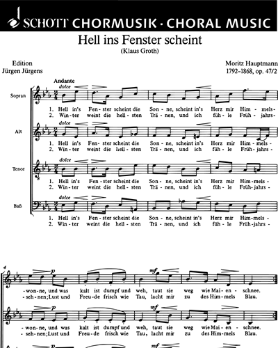 Sechs Chorlieder — Moritz Hauptmann