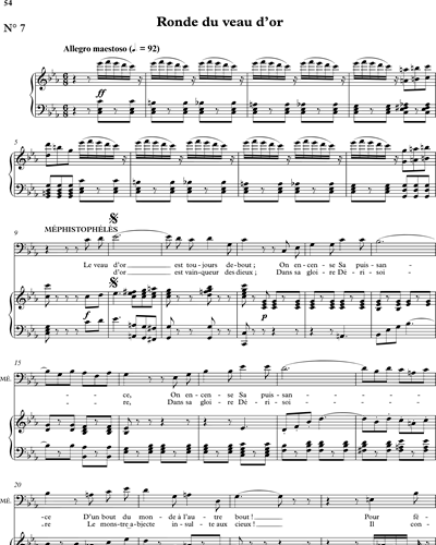 Veau d'or est Toujours Debout (No. 7 from 'Faust') — 古诺