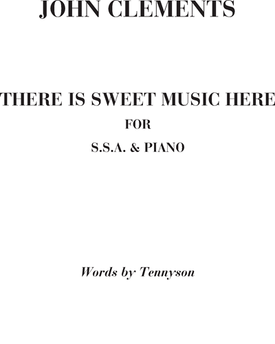 There is sweet music here — John Clements