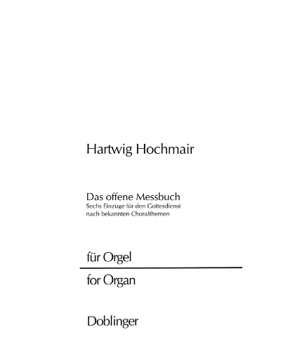 Das offene Messbuch — Hartwig Hochmair