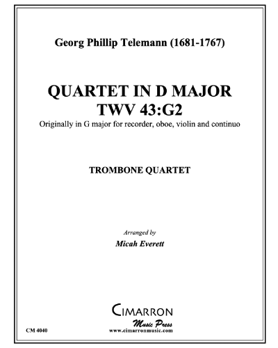 Quartet in D major, TWV 43:G2 — 泰勒曼