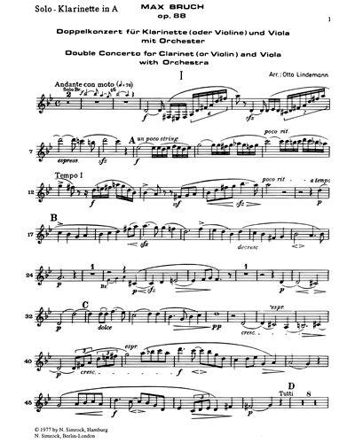Double Concerto in E minor, op. 88 — 布鲁赫