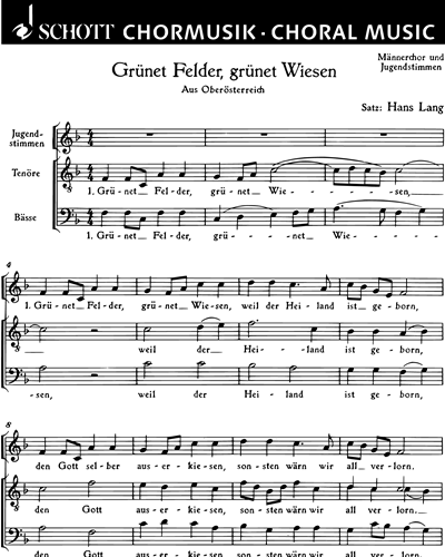 Grünet Felder, grünet Wiesen — Hans Lang