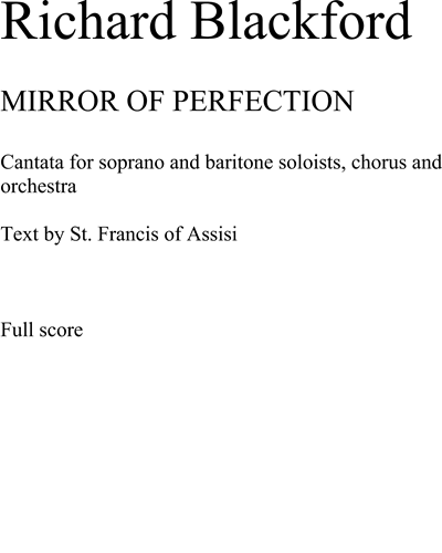 Mirror of Perfection — Richard Blackford