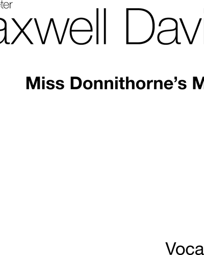 Miss Donnithorne's Maggot — Peter Maxwell Davies