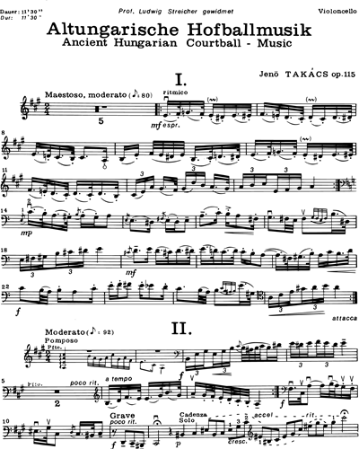 Altungarische Hofballmusik, op. 115a — Jenő Takács
