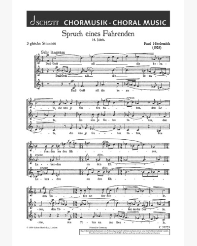 Spruch eines Fahrenden & Kanon: Musica divinas laudes — 欣德米特
