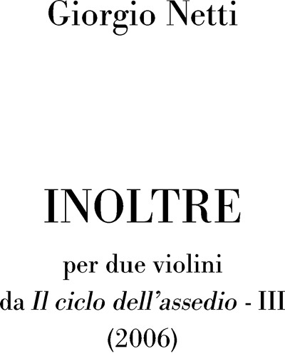 Inoltre — Giorgio Netti