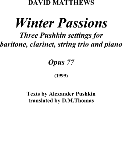 Winter Passions, op. 77 — David Matthews